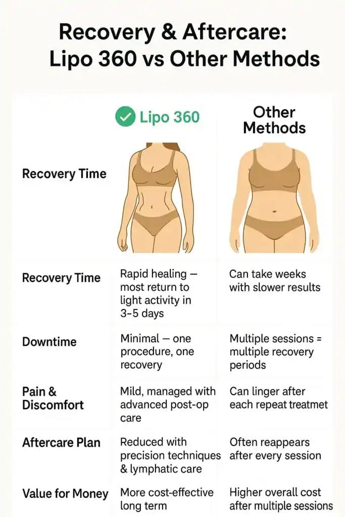 Recovery and Aftercare for Fat-Dissolving Surgery 2 Table to show fat dissolving injection aftercare Bridgend