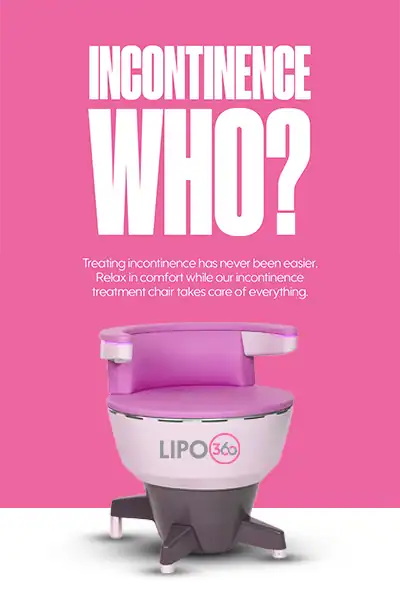 LIPO360 EMS Chair Can Help with Urinary Incontinence 2 Image of a urinary incontinence treatment seat Bridgend